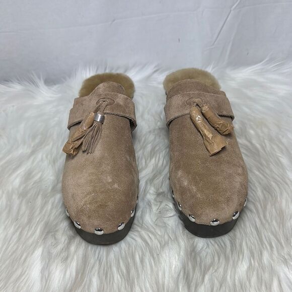Rag & Bone Johannes Tan Cow‎ Leather Platform Tassel Clogs Sz 41/US 11 - Picture 3 of 9